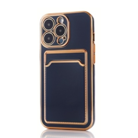 Coque de téléphone anti choc avec porte carte Bleu Nuit Apple IPhone