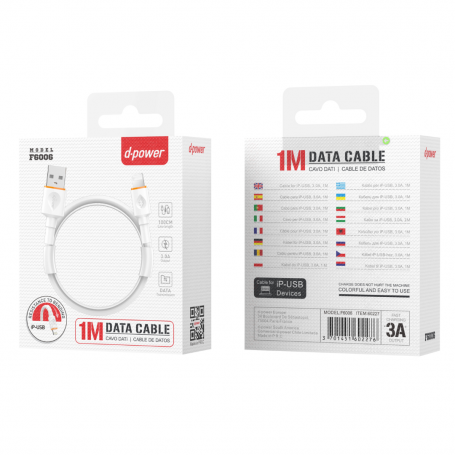 Câble Lightning IPhone - D-power F6006 - 1M Blanc