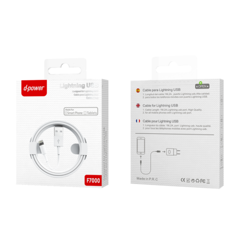 Câble Lightning IPhone - D-power F7000 - 1M - Blanc