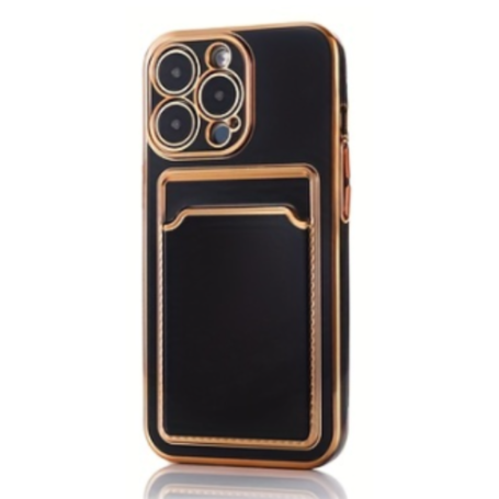 Coque de téléphone antichoc avec porte carte Noir Apple Iphone